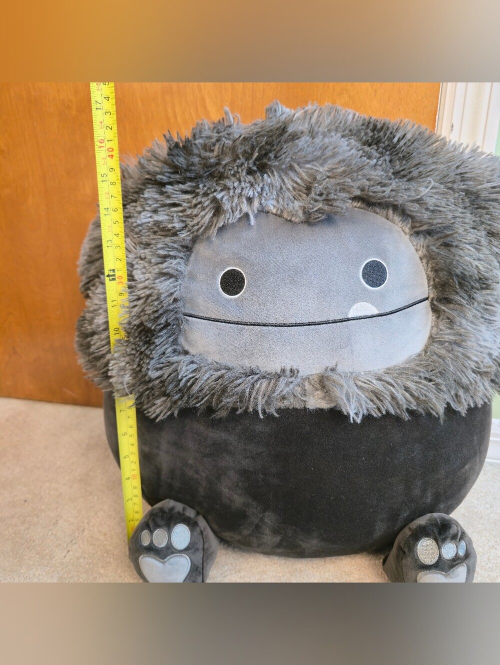 16-18” Wallis Bigfoot Black Gray Tie-dye Mane Squishmallows Stuffed Plush Toy - Picture 12 of 13